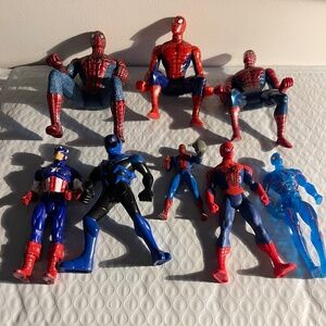 Marvel Spiderman & Other DC Comic Superhero Figures- 8 Total